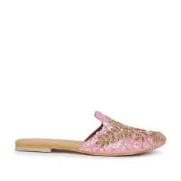 The Desi Dulhan Women's Pink & Antique Gold Ethnic Juttis-image-54