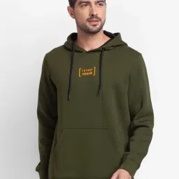 Spykar Green Cotton Slim Fit Hooded Sweatshirt-picture-21