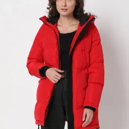 Vero Moda Red Quilted Puffer Jacket-image-70