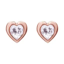 Ted Baker Rose Gold Tone Han Crystal Heart Stud Earrings-20