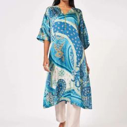 Marigold Lane Blue Printed A Line Kurta-picture-27