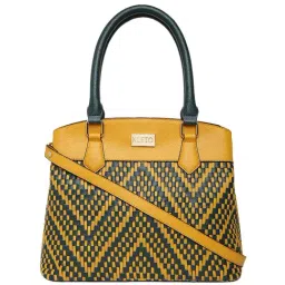 KLEIO Yellow Textured Medium Handbag-24