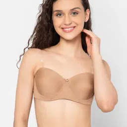 Clovia Beige Half Coverage With Transparent Straps & Band T-Shirt Bra-image-47