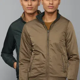 Allen Solly Multi Cotton Regular Fit Reversible Jacket-image-3