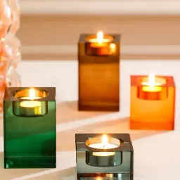 INV Home Turquoise Crystal Glass Cynthia Candle Holder-image-30