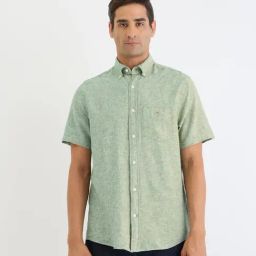 GANT Green Regular fit Solid Shirt-image-96