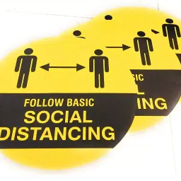 Add Gear PVC 150 Micron Round Follow Social Distancing Floor Decals (Pack Of 25 Pcs)-image-73