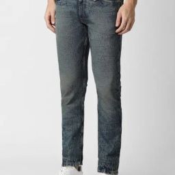 Peter England Navy Cotton Slim Fit Jeans-image-58