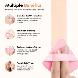 Gleva Set Of 2 Triangular Makeup Puff- Light Pink image 3