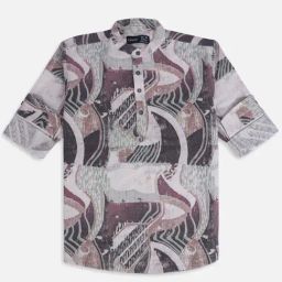 Cavio Boys Green Cotton Printed Full Sleeves Shirts-image-46