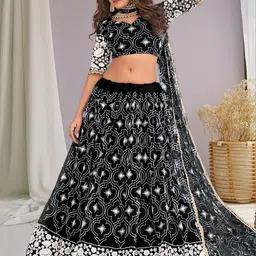 F Plus Fashion Net Semi-Stitched Lehenga Choli-image-90