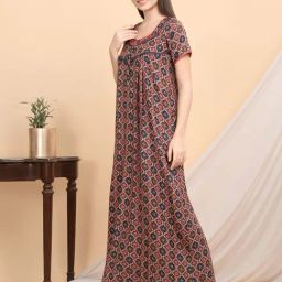 Sweet Dreams Multicolor Cotton Printed Nighty-picture-29