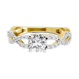 Sparkles Yellow Gold Lab Grown 39 Diamond 14KT 1ct Infinity Ring For Women-image-28
