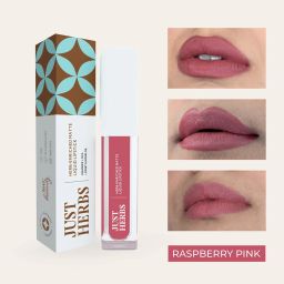 JUST HERBS Herb-Enriched Matte Liquid Lipstick Raspberry Pink - 2 ml image 2