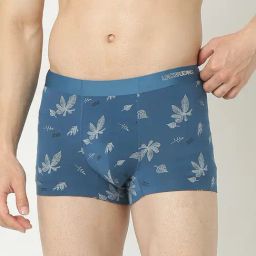 UnderJeans by Spykar Super Premium Bonded Elastic Blue Printed Trunks-picture-9