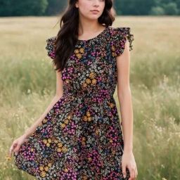 Kotty Multicolored Printed A-Line Dress-picture-5