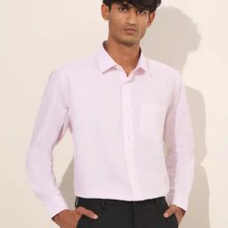 WES Formals by Westside Light Pink Relaxed-Fit Cotton Shirt-image-89