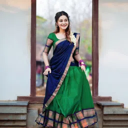 R K INFINITIVE Woven Design Semi-Stitched Lehenga & Unstitched Blouse With Dupatta image 2