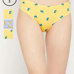 Clovia Cotton Pack of 3 Low Waist Printed Thong with Inner Elastic-8