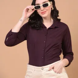 Crimsoune Club Wine Blended Solid Shirt-image-66