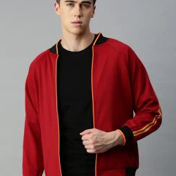 VOXATI Maroon Regular Fit Bomber Jacket-image-23