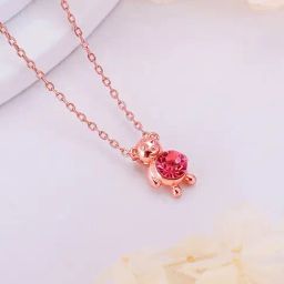 GIVA Love is Everywhere 92.5 Sterling Silver Cuddly Bear Rose Gold Necklace-image-75