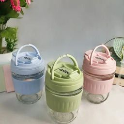 ALLO Blue Glass Tumbler 2-in-1 Lid Leakproof Glass Coffee Mug Shaker 350ml-23