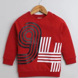 Bumzee Boys Red Printed Full Sleeves Sweatshirt-image-27