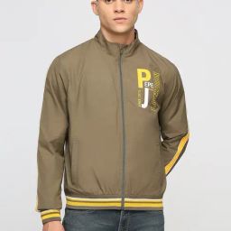 Pepe Jeans Military Green Regular Fit Printed Jacket-21