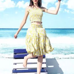 Sera Yellow Printed Crop Top-picture-29