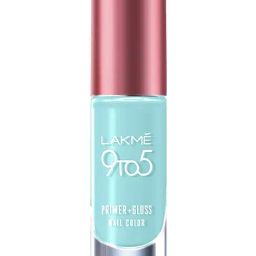 Lakme 9to5 Primer + Gloss Nail Color Sea Blue - 6 gm-image-77