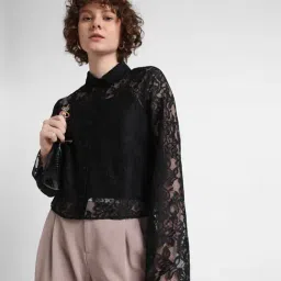Only Black Self Design Shirt-image-31