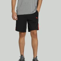 Puma Black Regular Fit Colour Block Sports Shorts-image-6