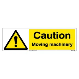 SUNSIGNS Caution Moving Machinery Signages Size 300x100 mm HP Print + Vinyl + Sun Board, SN0122-picture-25