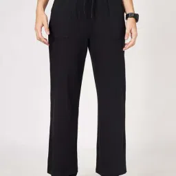 Ajile by Pantaloons Jet Black Cotton Pants-image-63