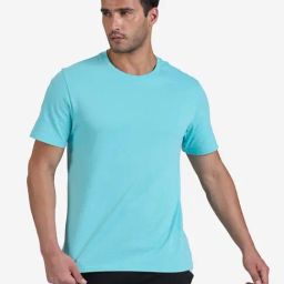 Domyos By Decathlon Light Blue Cotton Regular Fit T-Shirt-image-66