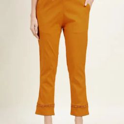 Zari Jaipur Gold Cotton Pants-image-1