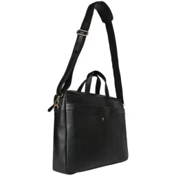 Horra Black PU Large Laptop Messenger Bag image 2