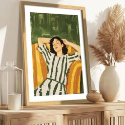 Art Street Vintage Women Relaxing Wall Painting-48