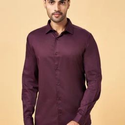 Byford by Pantaloons Wine Cotton Slim Fit Shirt-picture-23