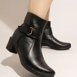 Shoetopia Women's Black Casual Booties-image-31