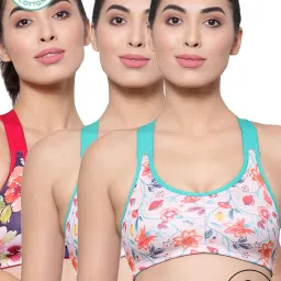 Inner Sense Multicolor Floral Print Full Coverage Bra - Pack of 3 image 1