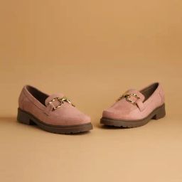 Eridani Women's Jocelyn Peach Loafers-image-4