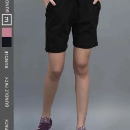 Dollar Pink & Black Cotton Shorts - Pack Of 3-picture-48
