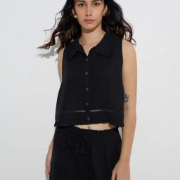 LOV by Westside Black Solid Top-picture-11