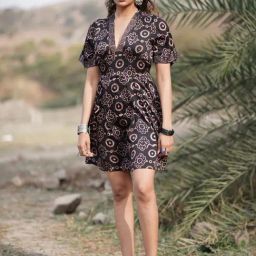 Chidiyaa Black Gypsy Heart Marjorie Modal Silk Dress-image-53