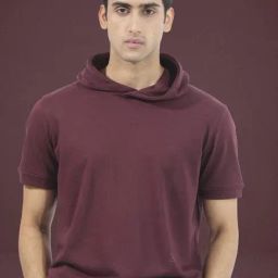 Rare Rabbit Maroon Cotton Relaxed Fit Solid Sweatshirt-image-86