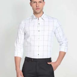 Arrow New York White Check Slim Fit Cotton Shirt-image-36