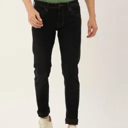 Peter England Jeans Jet Black Skinny Fit Jeans-picture-0