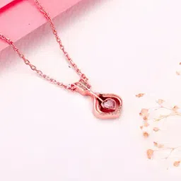GIVA Love is Everywhere 92.5 Sterling Silver Heart's Delight Rose Gold Necklace-image-35